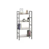 Librerie|Libreria con 4 ripiani grigio e bianco, 60x28x126 cm