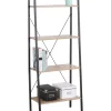 Librerie- Libreria industriale legno e metallo con 4 ripiani, 60x32,5x148 cm