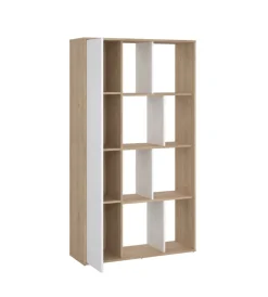 Librerie|Libreria "labirinto" bianco e quercia, 88x29x157 cm