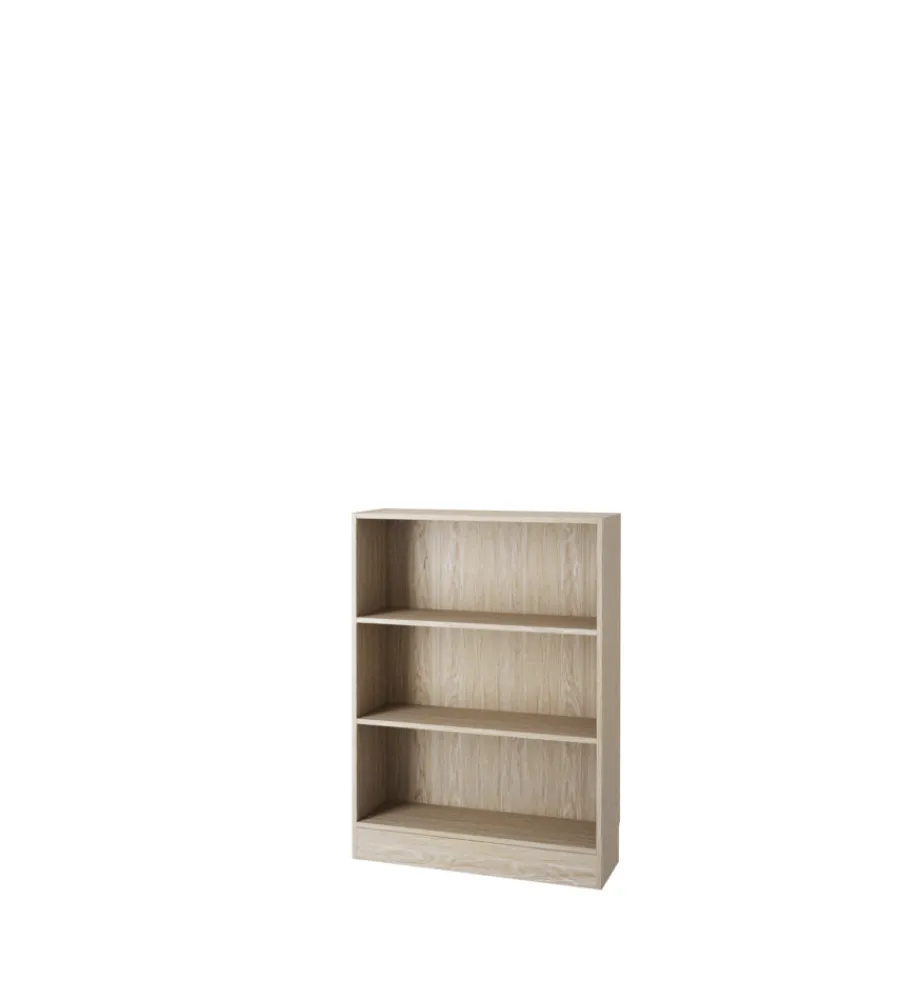 Librerie- Libreria larga con 2 ripiani tinta quercia - 79x26.7x108 cm