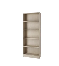 Librerie|Libreria larga con 4 ripiani tinta quercia - 79x26.7x204 cm