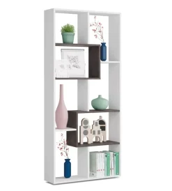 Clearance Libreria multiposizione con 8 scomparti colore bianco e ossido Librerie