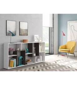 Clearance Libreria multiposizione con 8 scomparti colore bianco e ossido Librerie