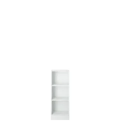 Librerie- Libreria stretta con 2 ripiani tinta bianco - 40.6x26.7x108 cm