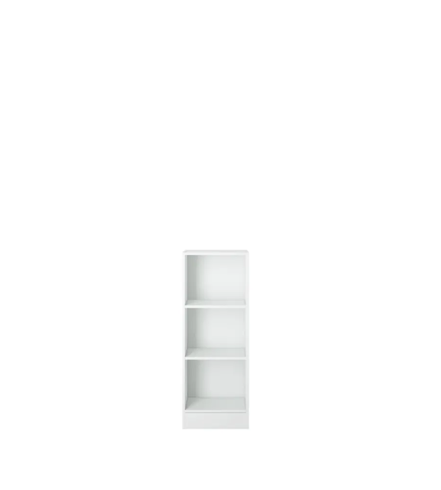 Librerie- Libreria stretta con 2 ripiani tinta bianco - 40.6x26.7x108 cm