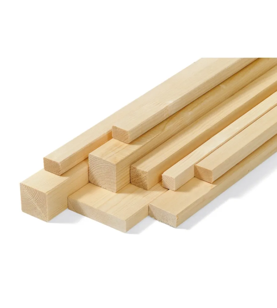 Discount Listello in abete piallato 60 x 60 x 3000 mm Listelli Abete Piallati