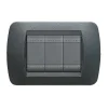 Serie Civili|Living int placca 3p plastica acciaio satinato - bticino.