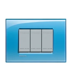 Serie Civili- Ll placca 3p azzurro - bticino.