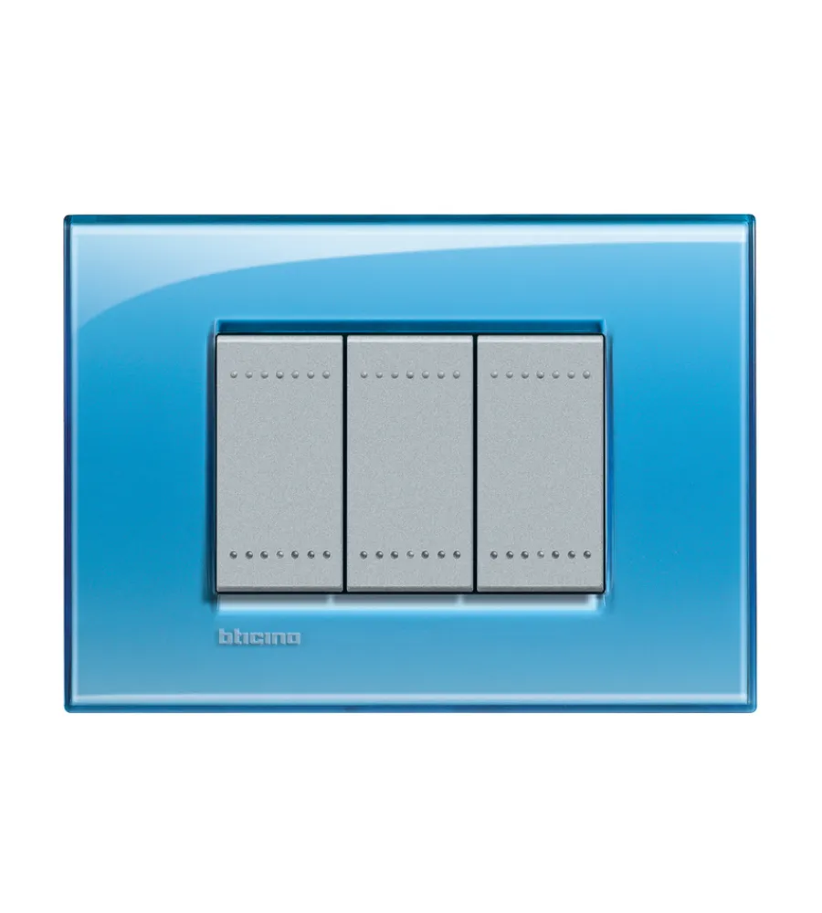 Serie Civili- Ll placca 3p azzurro - bticino.