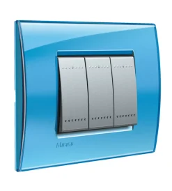 Serie Civili- Ll placca 3p azzurro - bticino.