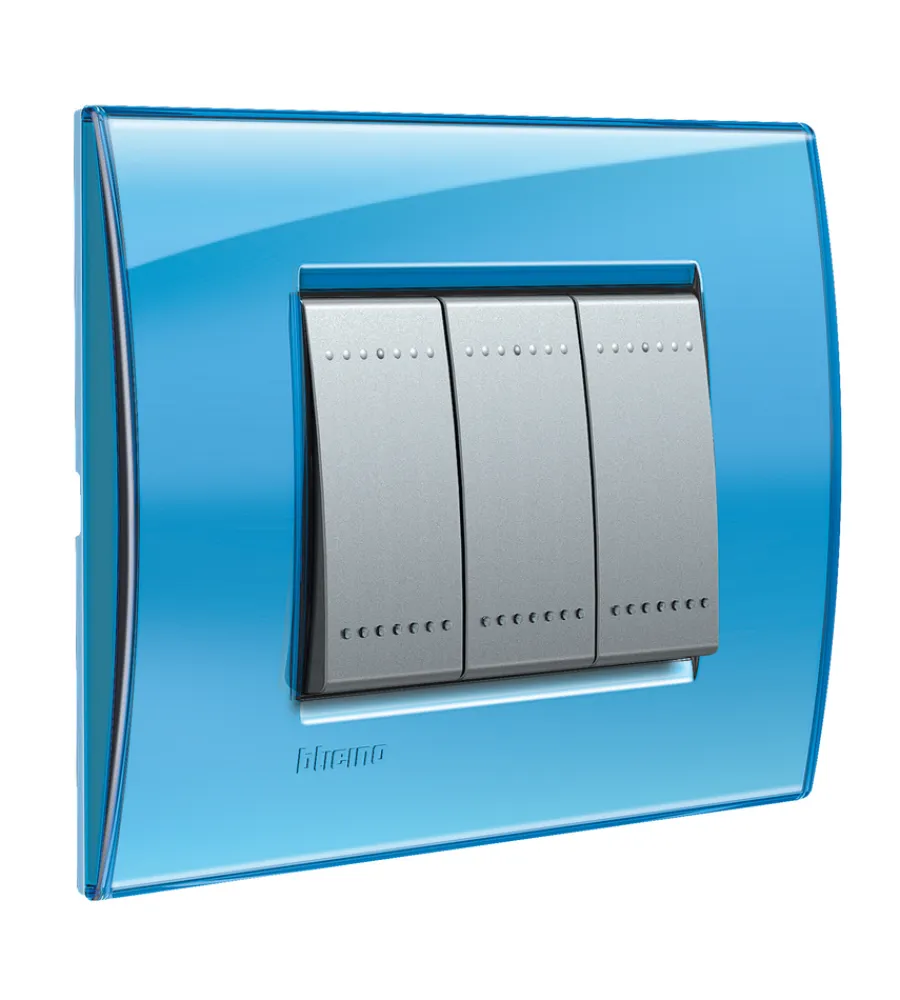 Serie Civili- Ll placca 3p azzurro - bticino.