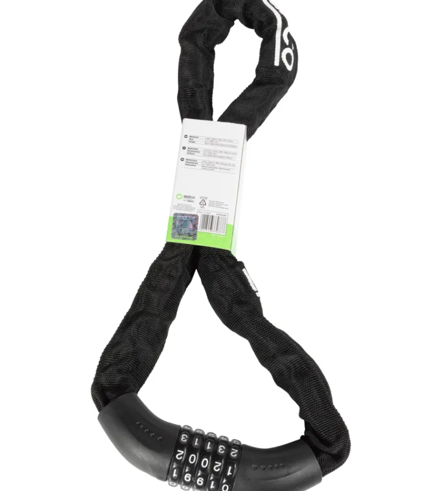 Sale Lucchetto a catena per bicicletta nero con combinazione Bici