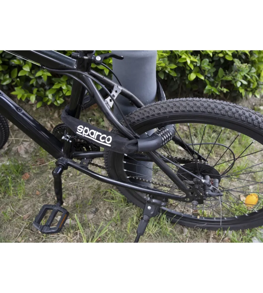 Sale Lucchetto a catena per bicicletta nero con combinazione Bici