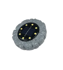 Illuminazione Per Esterno|Luce solare segnapassi a led con effetto pietra con sensore - 10 lumen - 1.2 v