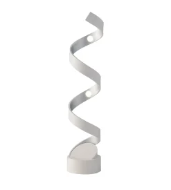 Illuminazione Per Interno|Lume led "helix" bianco e argento 4000k 960 lm, h66 cm