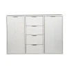 Online Madia 2 ante e 4 cassetti "kristy" bianco venato 116x35x80 cm Credenze E Buffet