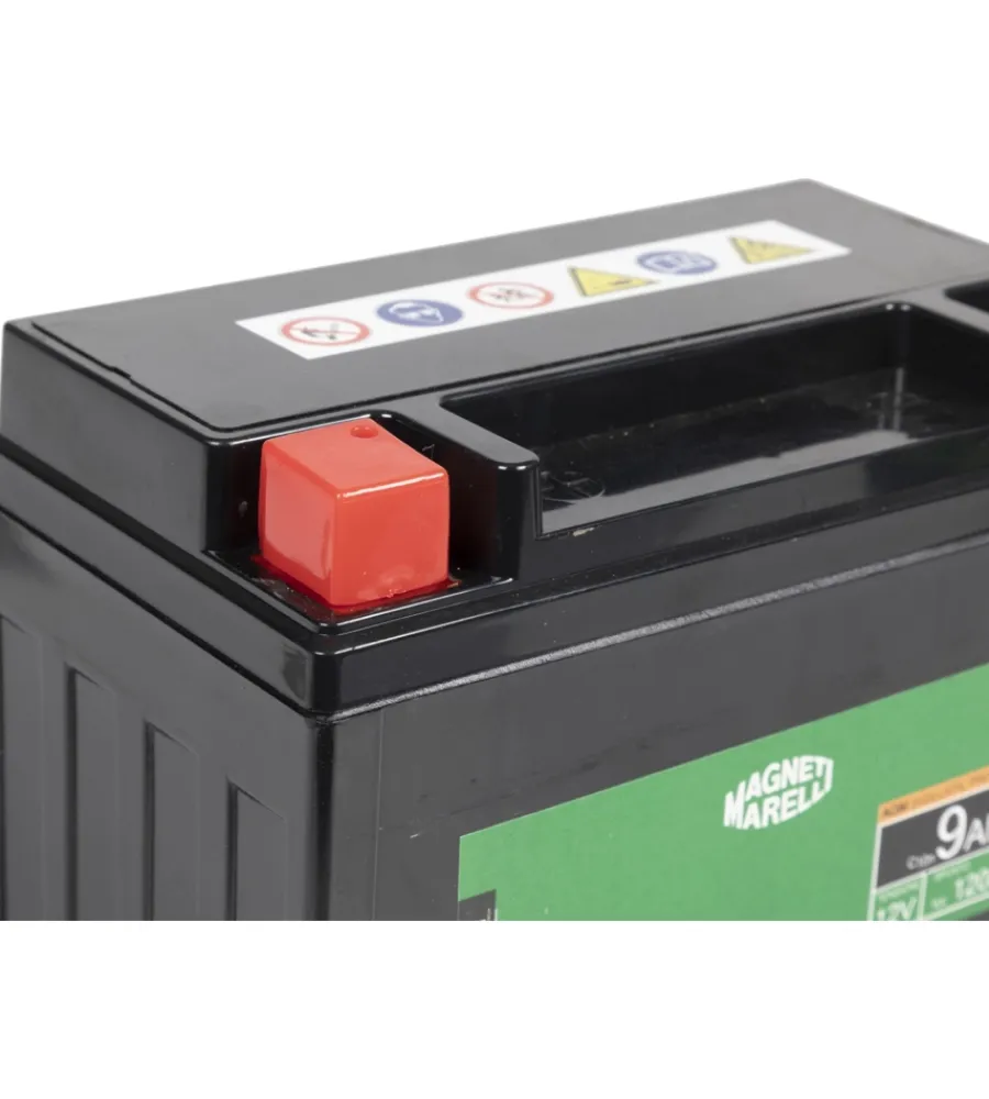 Elettrico- Magneti marelli batteria moto e scooter 9ah 12v 120a tecnologia agm sigillata polo positivo sinistro
