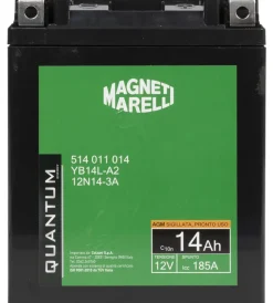 Elettrico- Magneti marelli batteria moto e scooter 14ah 12v 185a tecnologia agm sigillata polo positivo destro
