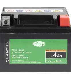 Elettrico- Magneti marelli batteria moto e scooter 4ah 12v 50a tecnologia agm sigillata polo positivo destro