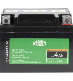 Elettrico- Magneti marelli batteria moto e scooter 4ah 12v 50a tecnologia agm sigillata polo positivo destro
