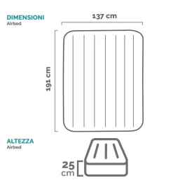 Intex Campeggio|Materasso ad una piazza e mezza gonfiabile 