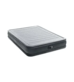 Sale Materasso matrimoniale autogonfiante "airbed dura-beam comfort-plush mid-rise" colore grigio chiaro e pompa integrata, 152x203x33 cm - cod. 67770nd Campeggio