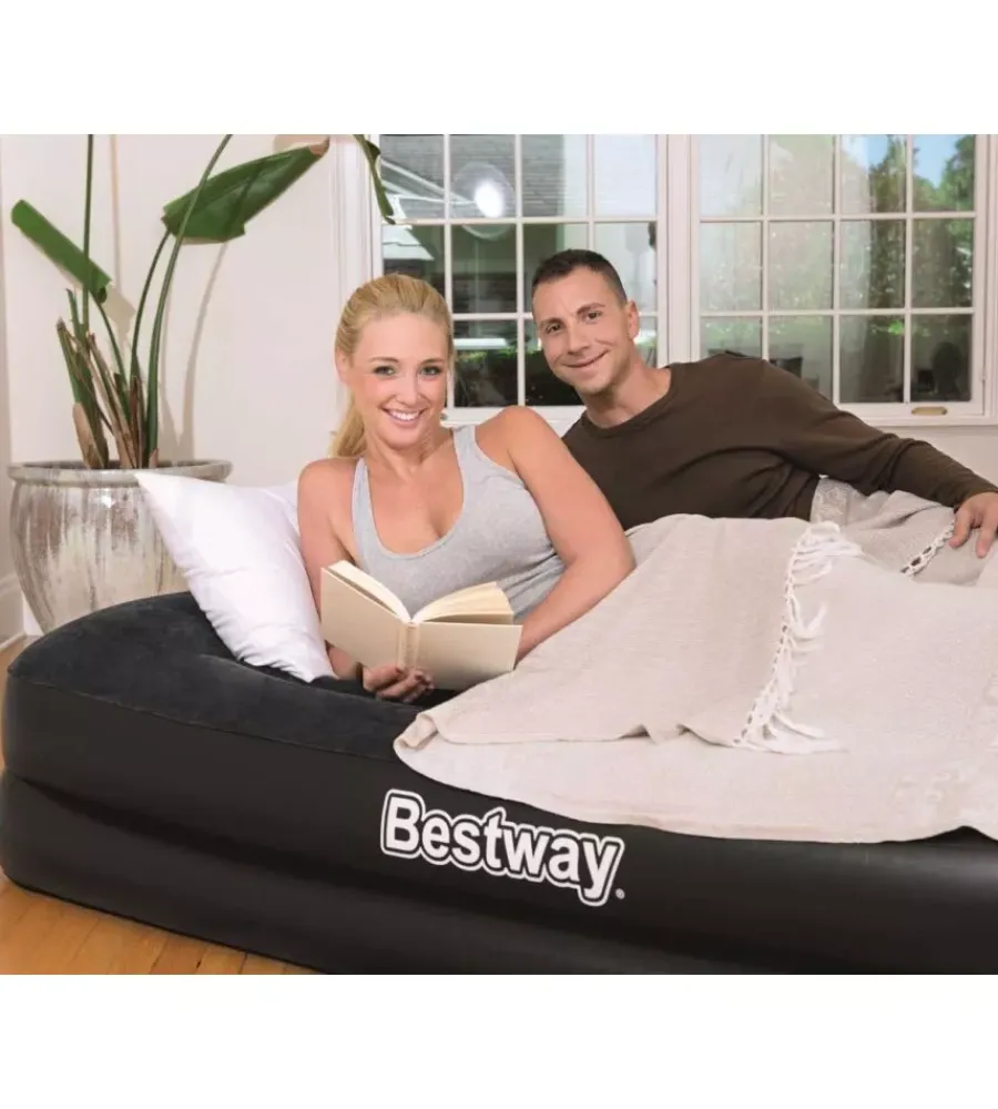 Campeggio-Bestway Materasso matrimoniale gonfiabile tritech floccato, 203x152x46 cm