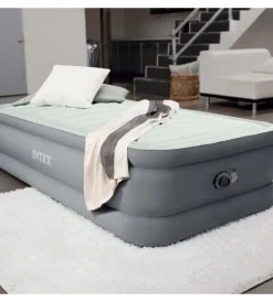Intex Campeggio|Materasso singolo autogonfiante "airbed dura-beam premaire i" colore grigio chiaro e pompa integrata, 99x191x46 cm - cod. 64902nd