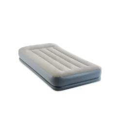 Intex Campeggio|Materasso singolo autogonfiante "airbed dura-beam pillow rest mid-rise" colore crema  e pompa incorporata, 99x191x30 cm - cod. 64116nd