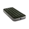 Intex Campeggio|Materasso singolo gonfiabile "dura beam downy" colore verde scuro con pompa a pedale, 99x191x25 cm - cod. 64761