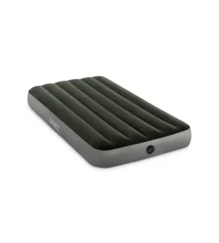 Intex Campeggio|Materasso singolo gonfiabile "airbed dura-beam standard prestige downy" con pompa a batteria verde 99x191x25 cm - cod. 64777