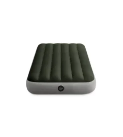 Intex Campeggio|Materasso singolo gonfiabile "airbed dura-beam standard prestige downy" con pompa a batteria verde 99x191x25 cm - cod. 64777