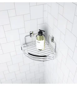Docce E Accessori-Idro-Bric Mensola ad angolo per doccia "compact" 1 ripiano