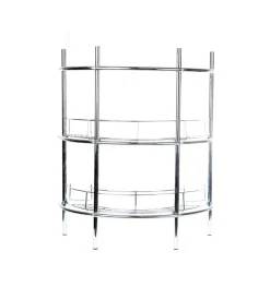 Decor Bagno Docce E Accessori|Mensola da bagno sottolavello 2 ripiani angolare rotondo, 56x36x67,5 cm