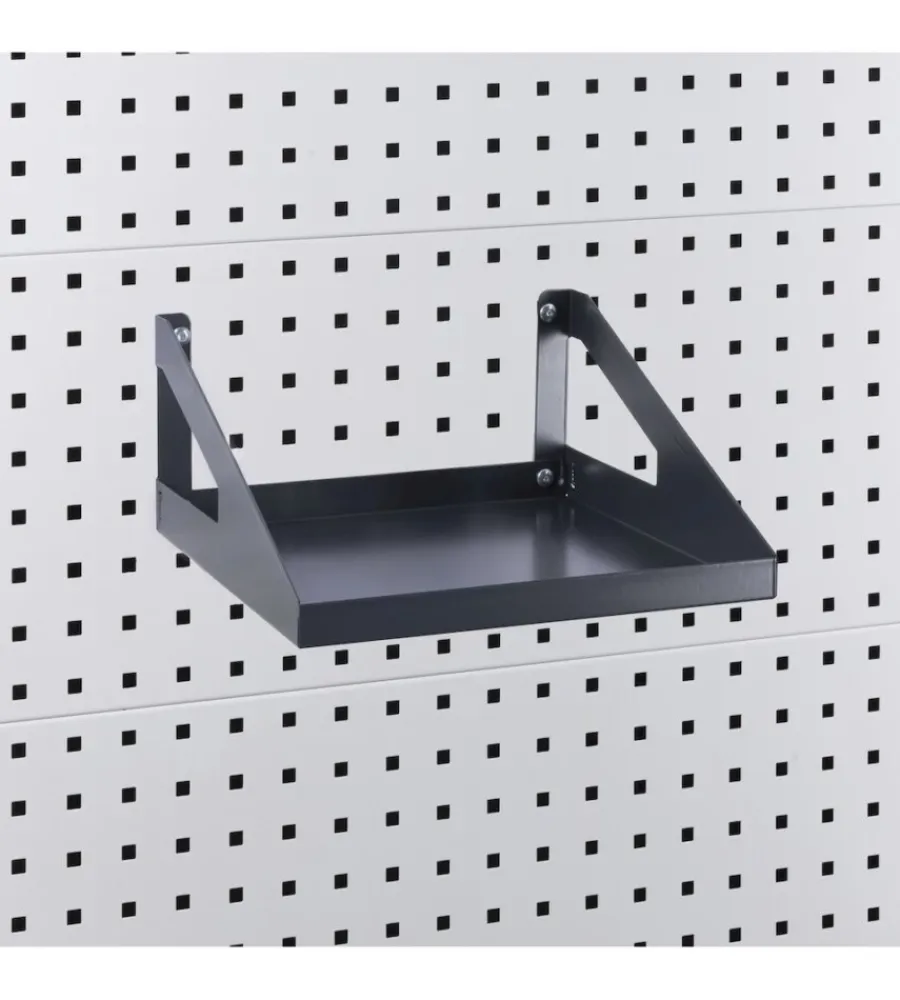 Officina E Garage- Mensola reverisibile fami "piccola" per pannello foro quadro in acciaio antracite 30 cm