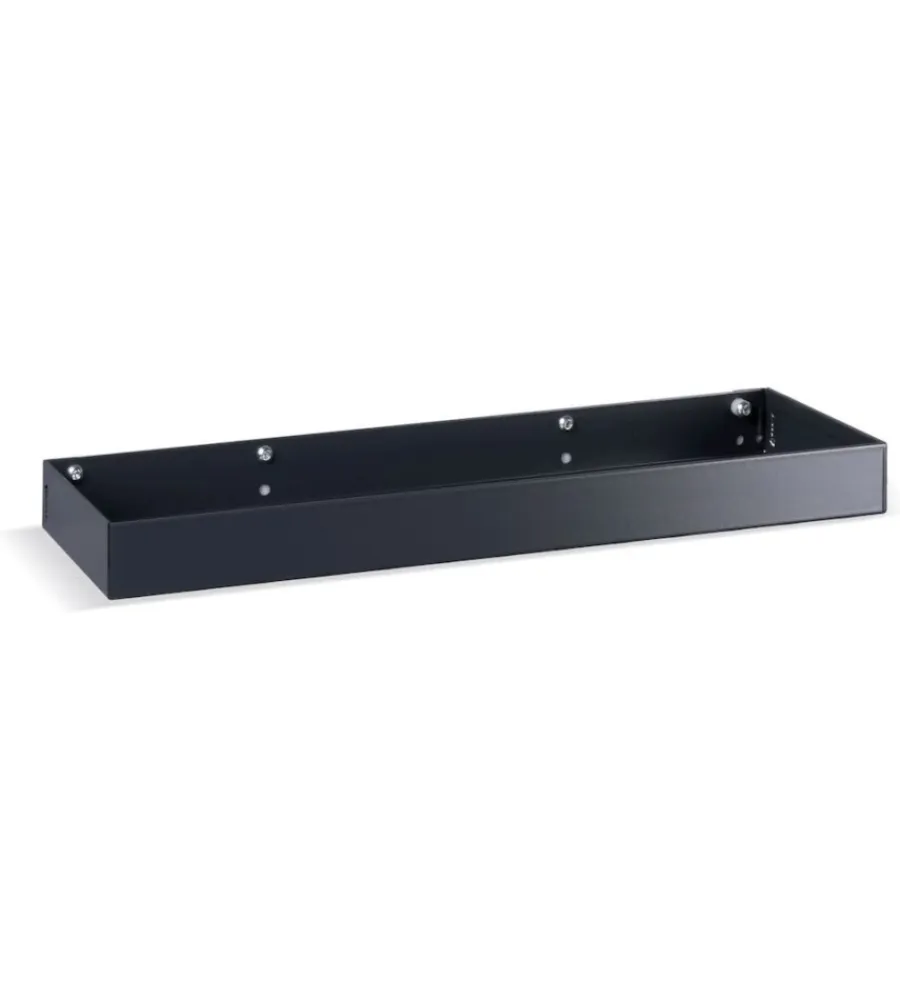 Officina E Garage- Mensola reverisibile portaoggetti fami per pannello foro quadro in acciaio antracite 45,5 cm