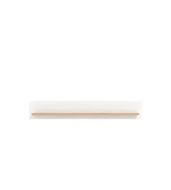 BellaHome Pareti Soggiorno E Porta Tv|Mensola "vigo" bianco e quercia, 146x19,5x24 cm