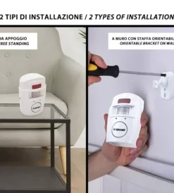 Velamp Allarmi|Mini allarme velam con rilevatore di presenza e 2 telecamere