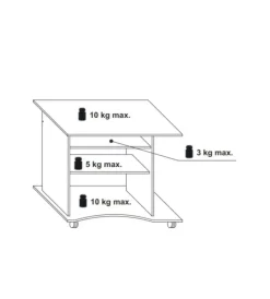 Scrivanie E Cassettiere|Mini ufficio con ruote bianco, 80x75x50 cm