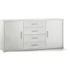 Sarmog Credenze E Buffet|Mobile 2 ante 4 cassetti bianco, 174x84x41 cm