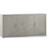 Online Mobile 2 ante 4 cassetti finitura cemento, 174x84x41 cm Credenze E Buffet