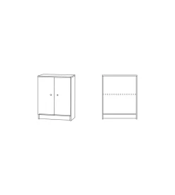 Sarmog Mobili Multiuso|Mobile  2 ante  bianco, 62x80x34 cm
