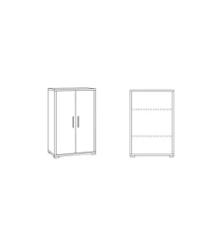 Sarmog Mobili Multiuso|Mobile 2 ante cemento e ossido bianco, 71x41x110 cm