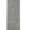 Mobili Multiuso-Sarmog Mobile 2 ante e 2 cassetti cemento, 71x41x182 cm