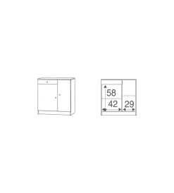 Online Mobile 2 ante e 1 cassetto bianco lucido, 77x80x34 cm Mobili Multiuso