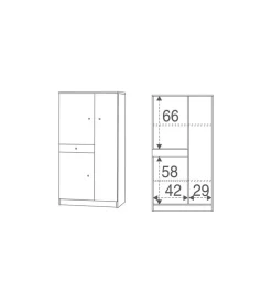 Mobili Multiuso-Sarmog Mobile 3 ante e 1 cassetto olmo, 77x147x34 cm
