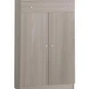 Mobili Multiuso-Sarmog Mobile 2 ante e 1 cassetto olmo chiaro, 62x105x34 cm