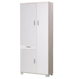 Mobili Multiuso-Sarmog Mobile 3 ante e 1 cassetto olmo e bianco, 77x179x34 cm