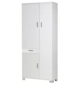 Sarmog Mobili Multiuso|Mobile 3 ante e 1 cassetto bianco fiammato, 77x179x34 cm
