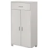 Sarmog Mobili Multiuso|Mobile 2 ante e 1 cassetto bianco, 63x124x34 cm